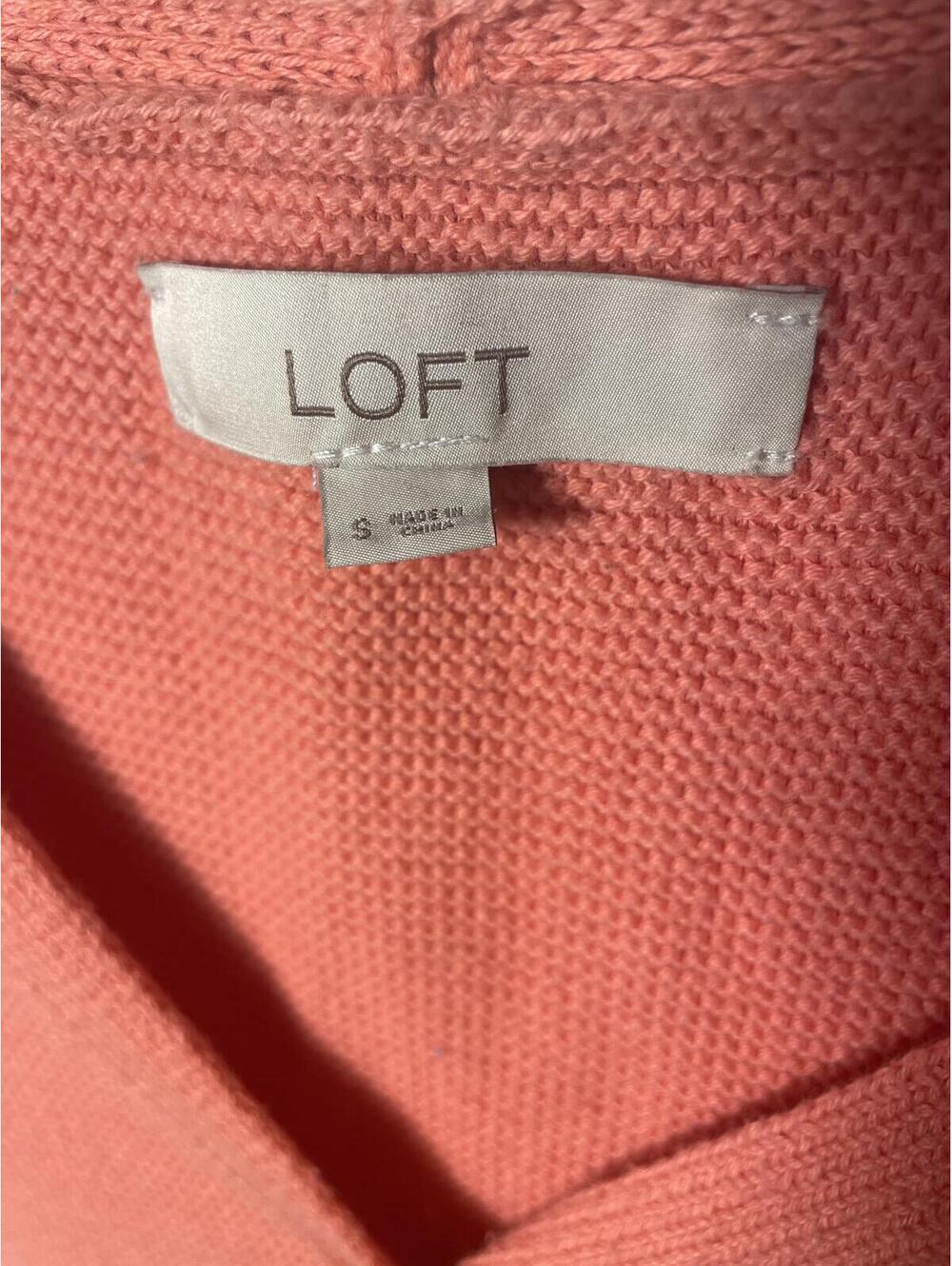 LOFT Knit Button Vest Top Womens Size Small Orange Coral Cottage Casual Fall - Picture 2 of 5
